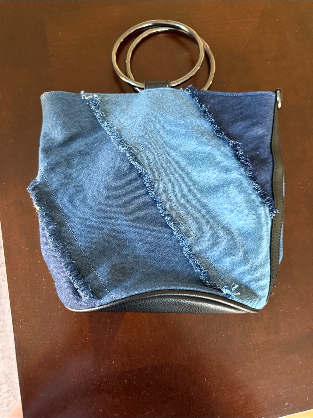 Joe’s Demin Patch Blue Ring-Handle Women’s Bag